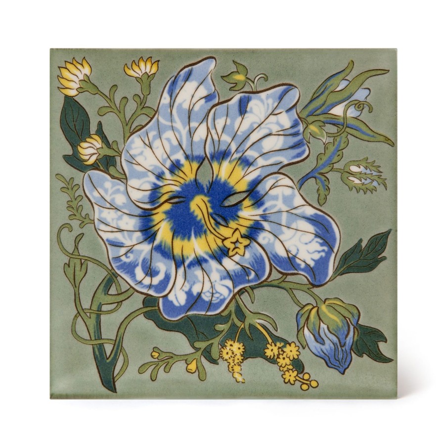 Furnishings House of Hackney Tiles | Artemis Hibiscus Printed Tiles-Sage