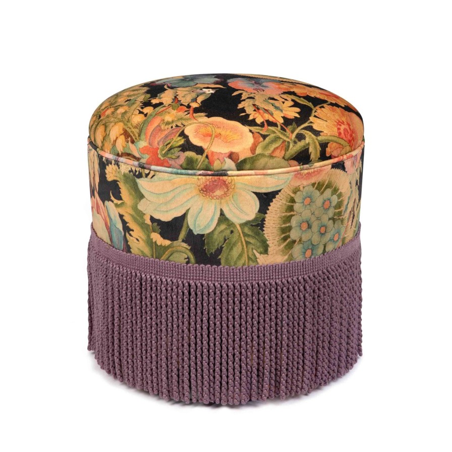 Furnishings House of Hackney Bottomans | Amatoria Velvet Bottoman-Noir