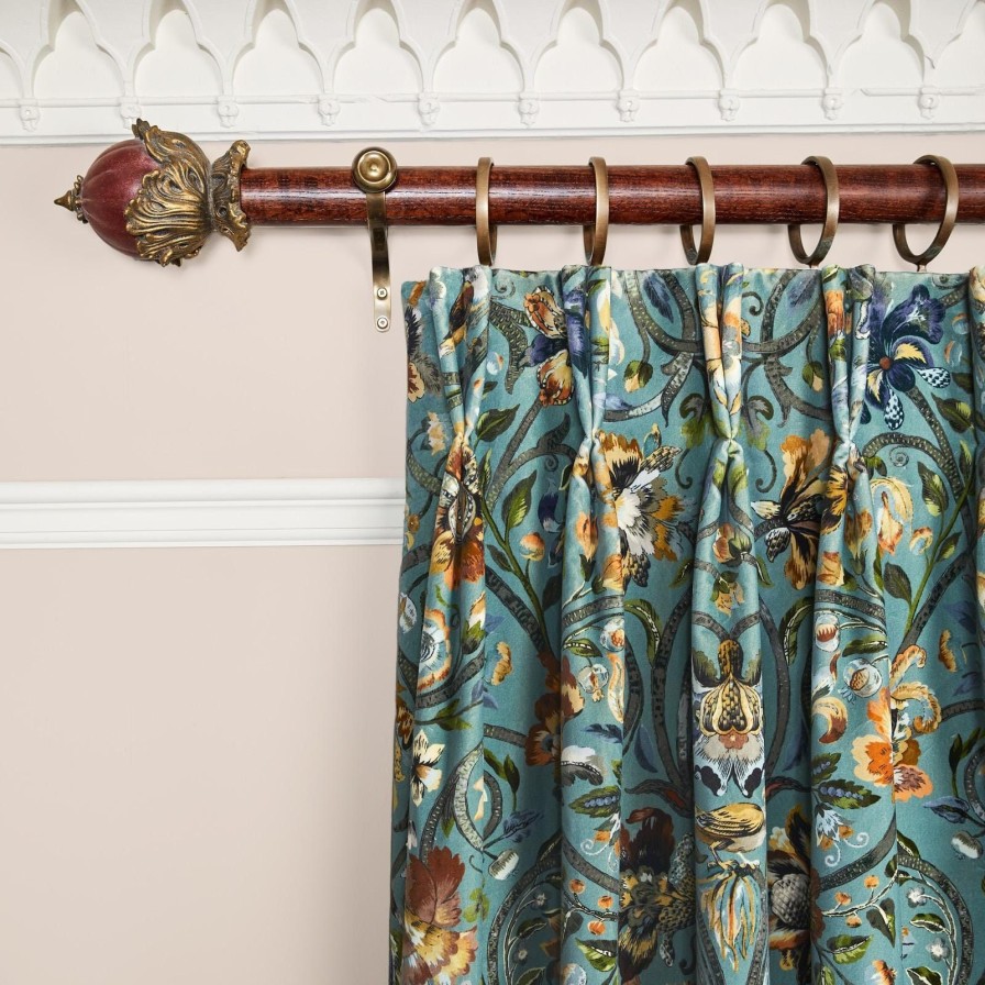 Fabric House of Hackney | Gaia Velvet Curtain-Prussian Blue