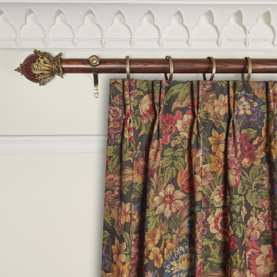 Fabric House of Hackney | Florescence Cotton Linen Curtain-Noir