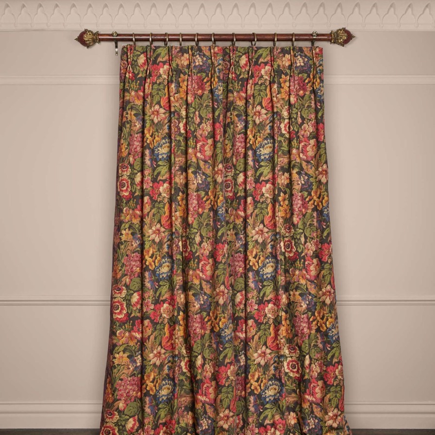 Fabric House of Hackney | Florescence Cotton Linen Curtain-Noir