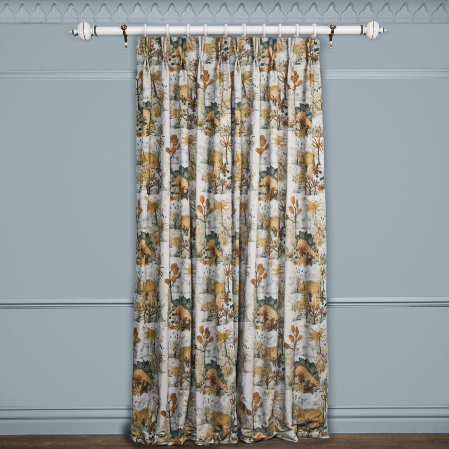 Fabric House of Hackney | Dinosauria Cotton Linen Curtain-Dusk