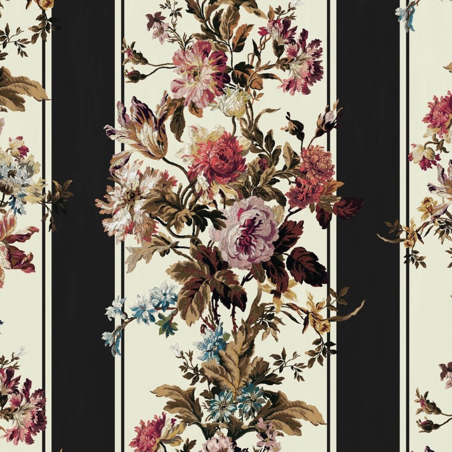 Wallpaper House of Hackney | Rosetta Garland Wallpaper-Noir