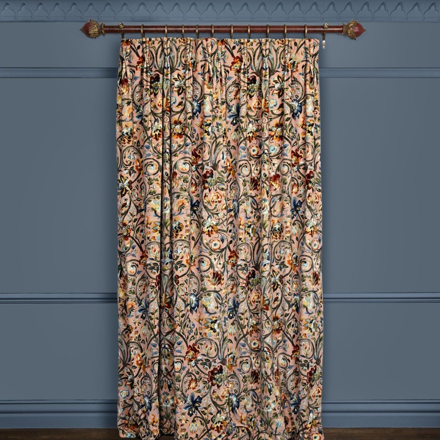 Fabric House of Hackney | Gaia Velvet Curtain-Blush