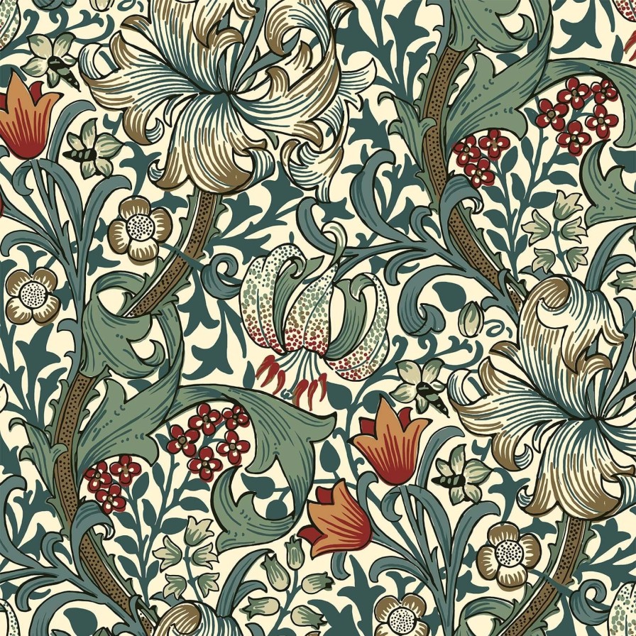 Wallpaper House of Hackney | Golden Lily Wallpaper-Ecru
