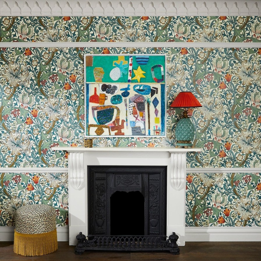 Wallpaper House of Hackney | Golden Lily Wallpaper-Ecru