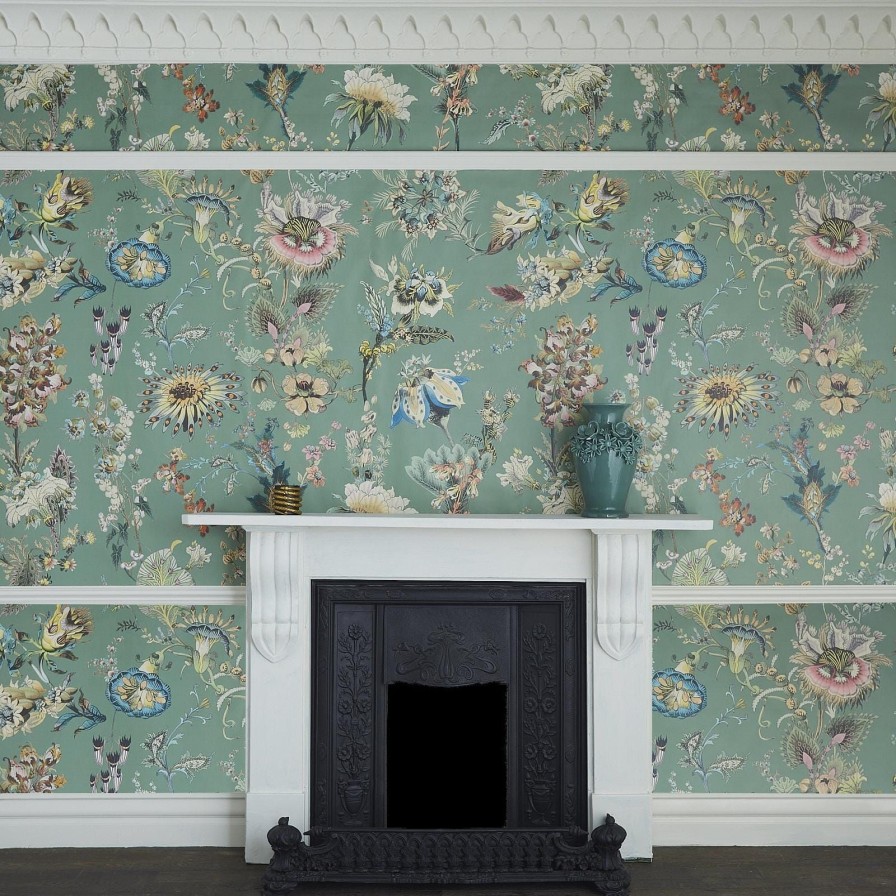 Wallpaper House of Hackney | Flora Fantasia Wallpaper-Verdigris