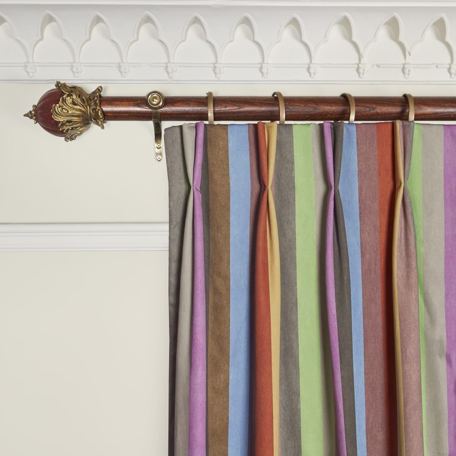Fabric House of Hackney | Iridis Stripe Cotton Satin Curtain-Prism