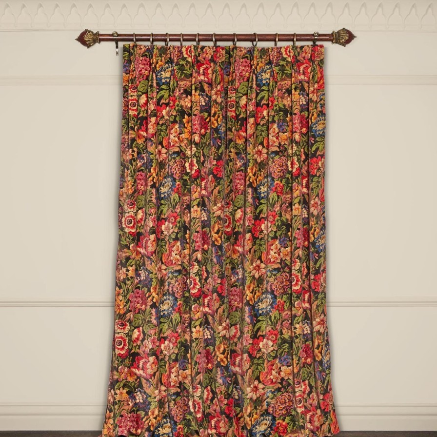 Fabric House of Hackney | Florescence Velvet Curtain-Noir