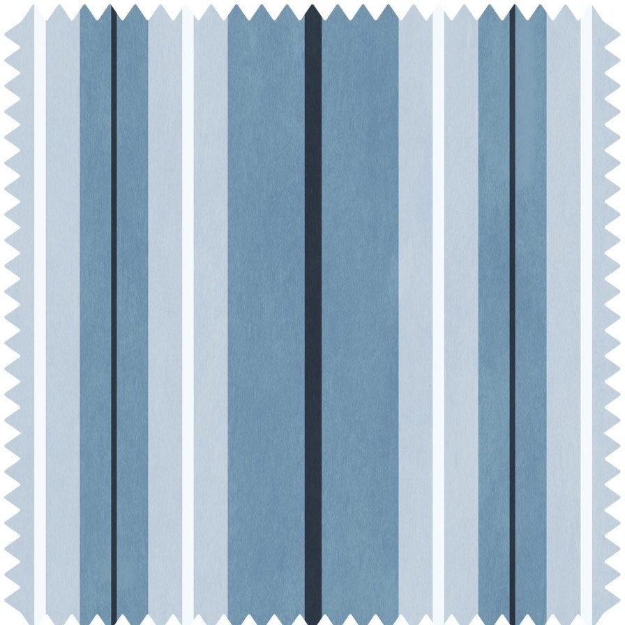 Wallpaper House of Hackney | Lauriston Stripe Cotton Satin Curtain-Sky