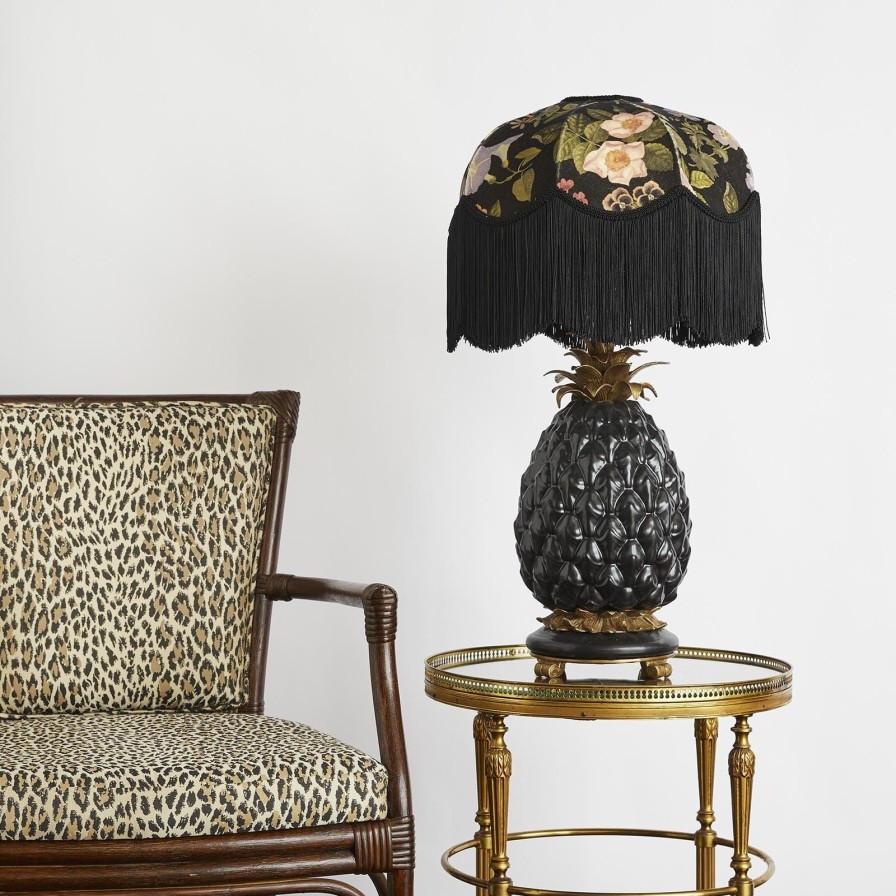Accessories House of Hackney Lampshades | Floralia Velvet Tilia Lampshade-Noir