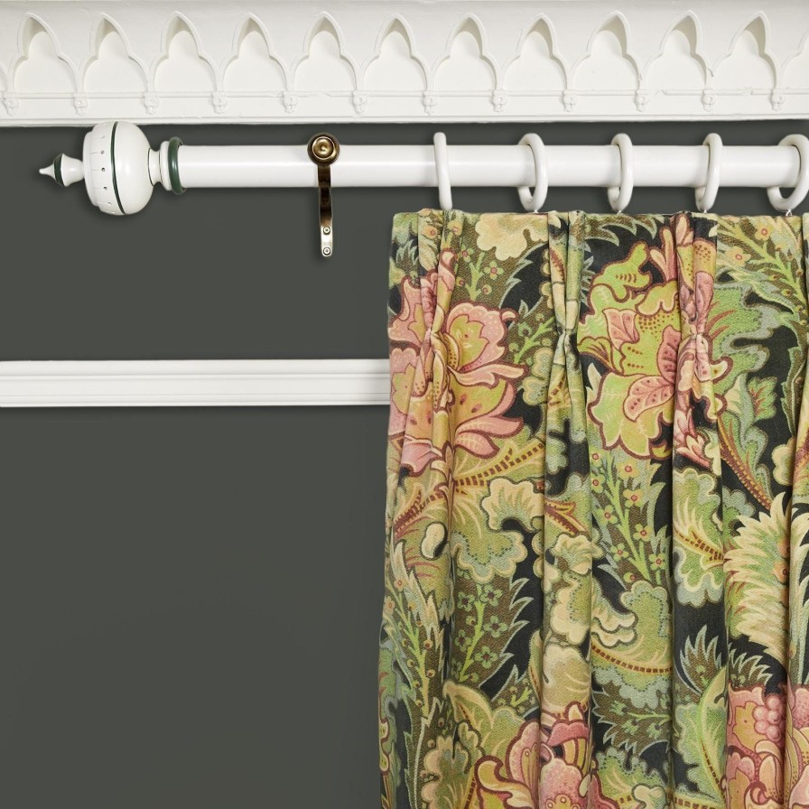 Fabric House of Hackney | Bathsheba Velvet Curtain-Verde