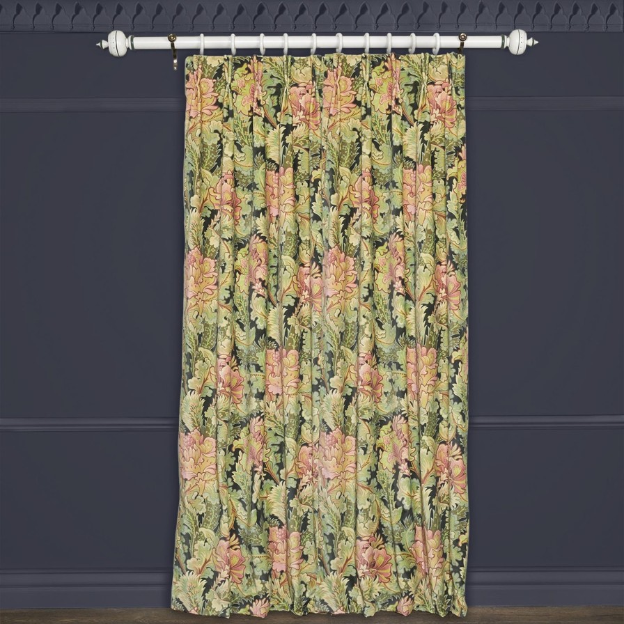 Fabric House of Hackney | Bathsheba Velvet Curtain-Verde