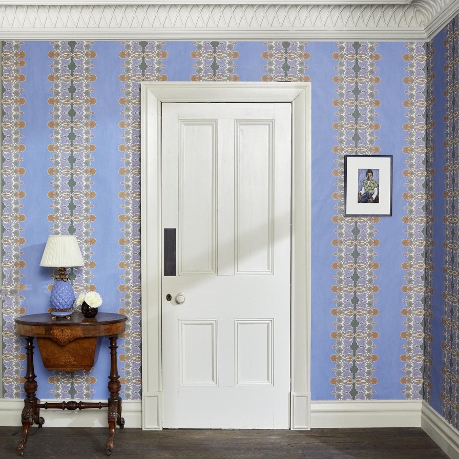 Wallpaper House of Hackney | Emania Stripe Wallpaper-Azurite