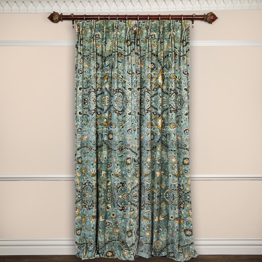 Fabric House of Hackney | Zanjan Velvet Curtain-Sapphire