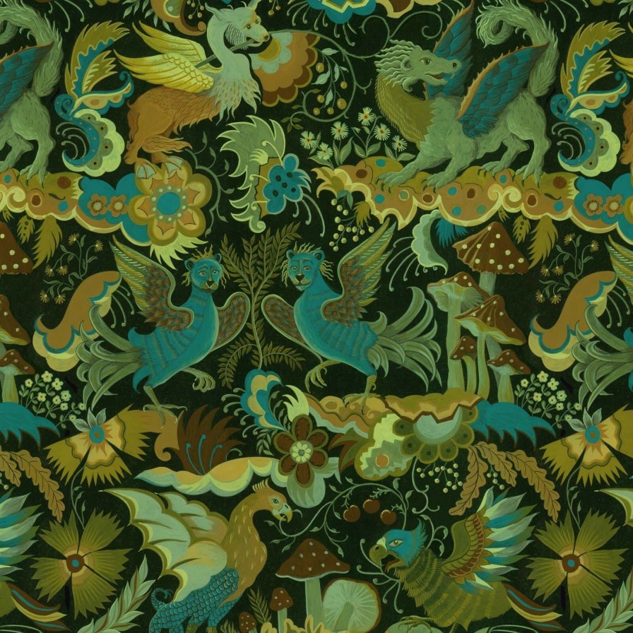 Wallpaper House of Hackney | Phantasia Wallpaper-Emerald Green