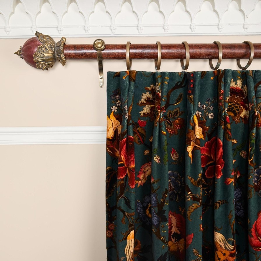 Fabric House of Hackney | Artemis Velvet Curtain-Petrol