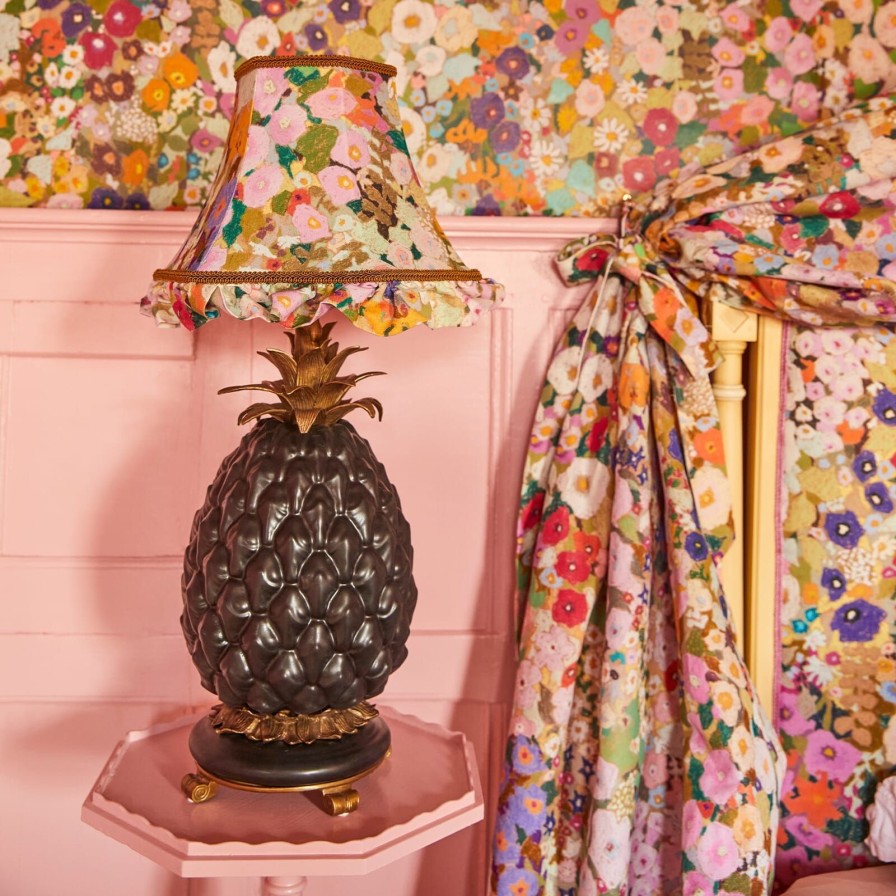 Accessories House of Hackney Lampshades | Hollyhocks Cotton Linen Petticoat Lampshade-Spring