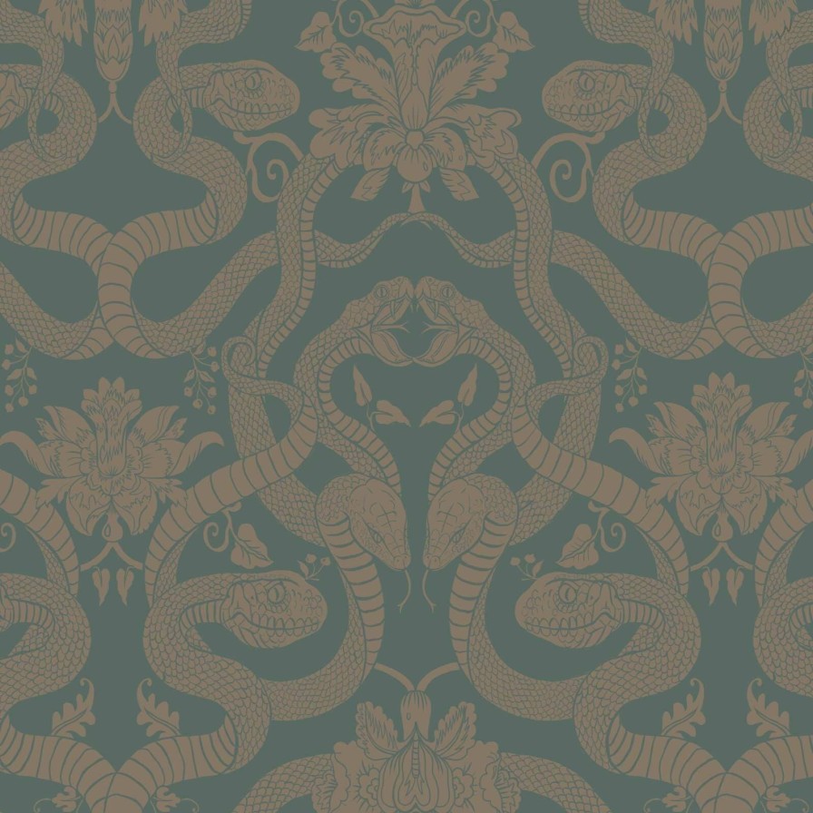 Wallpaper House of Hackney | Anaconda Traditional Wallpaper-Eucalyptus