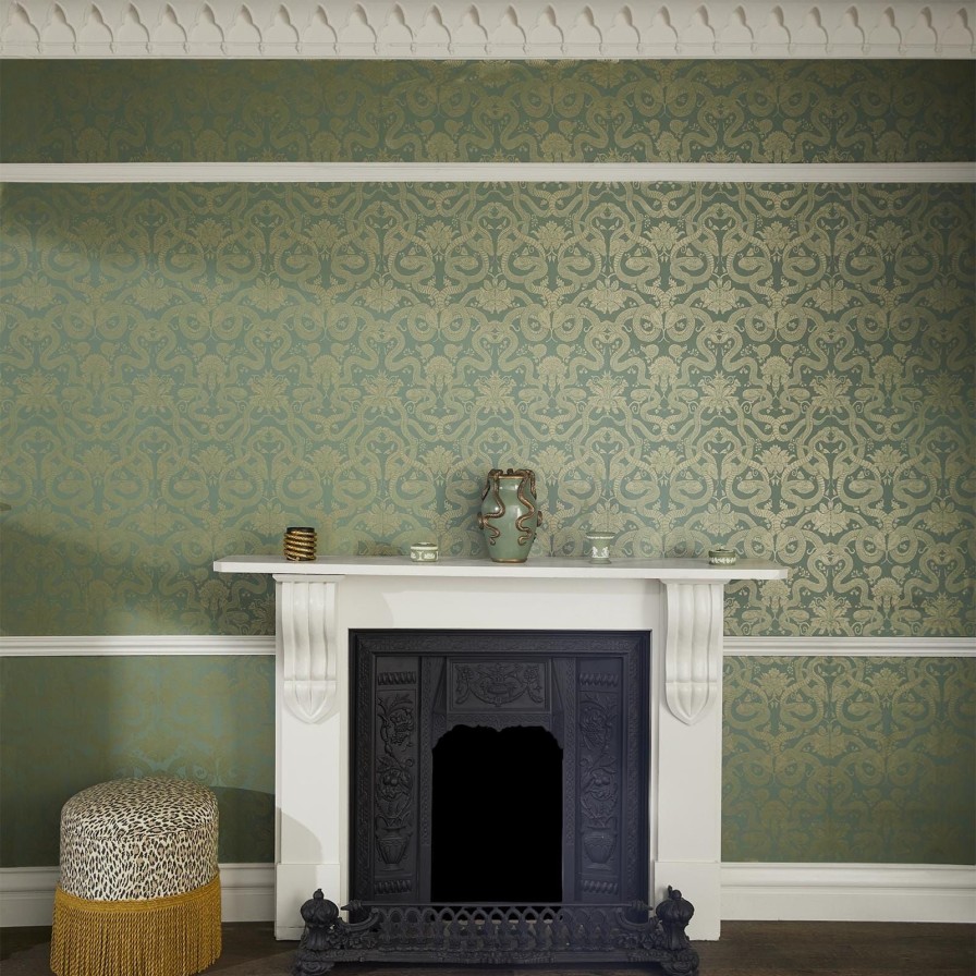 Wallpaper House of Hackney | Anaconda Traditional Wallpaper-Eucalyptus