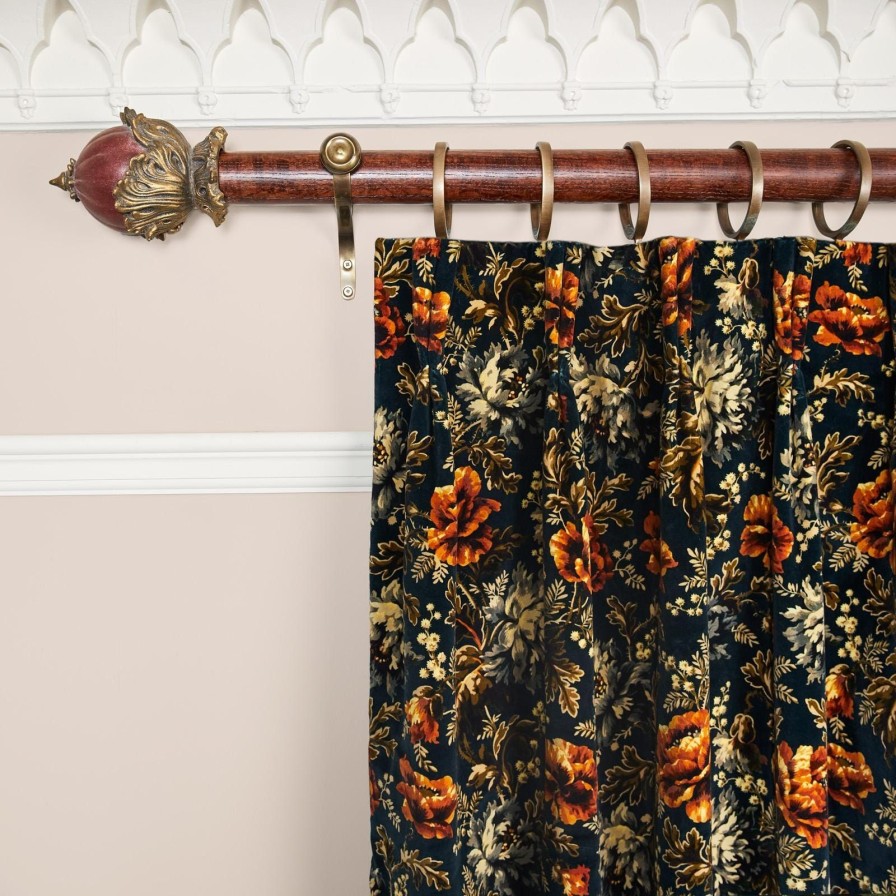 Fabric House of Hackney | Opia Velvet Curtain-Midnight