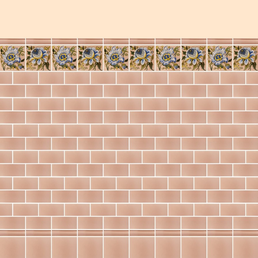 Furnishings House of Hackney Tiles | Artemis Rose Printed Tiles-Blush
