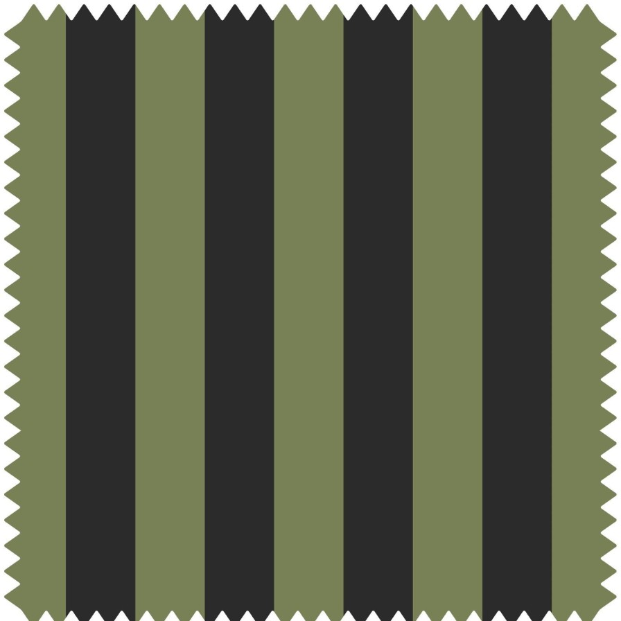 Wallpaper House of Hackney | Camelot Stripe Jacquard Blind-Verdigris And Noir