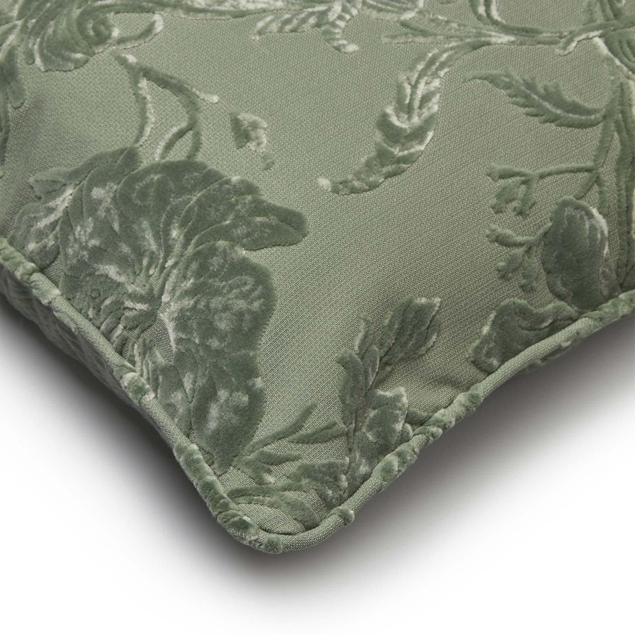 Accessories House of Hackney Floral Cushions | Artemis Medium Cut-Velvet Cushion-Eucalyptus