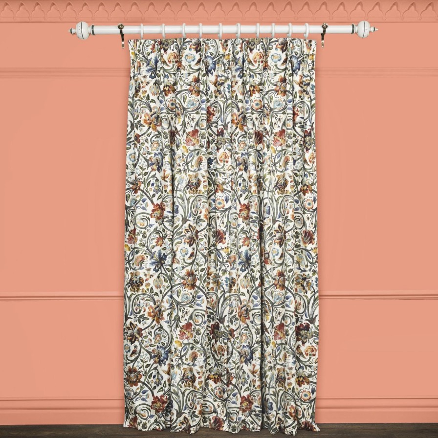 Fabric House of Hackney | Gaia Cotton Linen Curtain-Ecru