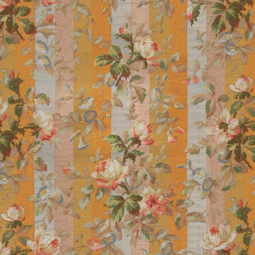 Wallpaper House of Hackney | Rainbow Rose Wallpaper-Dusk Stripe