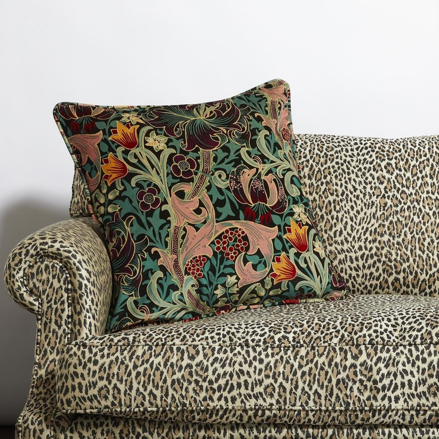 Accessories House of Hackney Floral Cushions | Golden Lily Large Velvet Cushion-Apatite