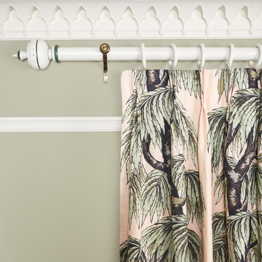 Fabric House of Hackney | Babylon Cotton Linen Curtain-Blush/Willow
