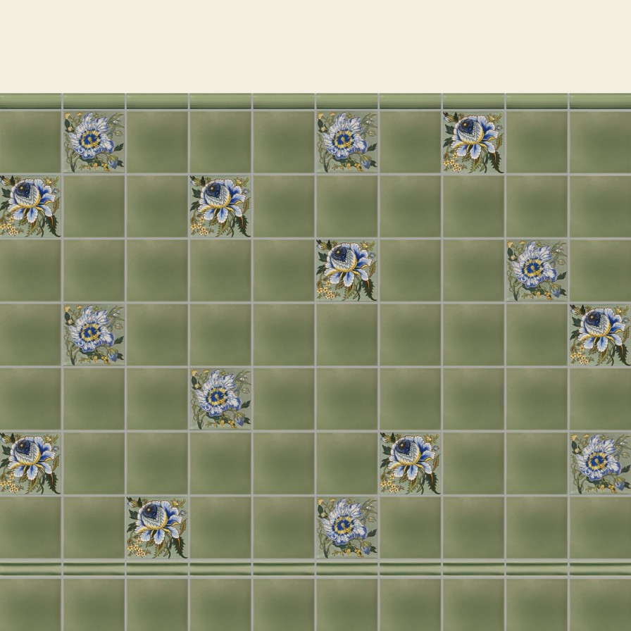 Furnishings House of Hackney Tiles | Navarre Dado Tiles-Sage