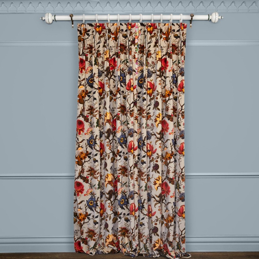 Fabric House of Hackney | Artemis Velvet Curtain-Dove Grey