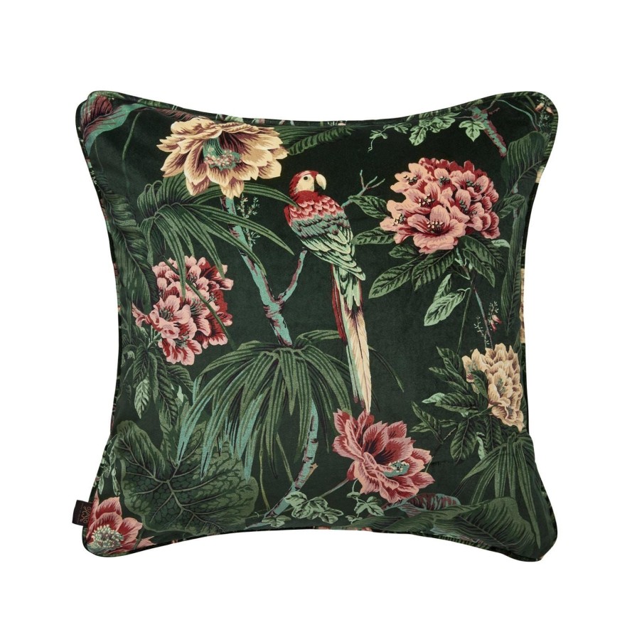Accessories House of Hackney Animal Cushions | Paradisa Large Velvet Cushion-Spruce Green