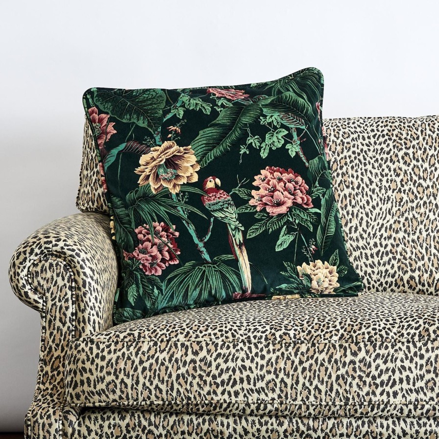 Accessories House of Hackney Animal Cushions | Paradisa Large Velvet Cushion-Spruce Green
