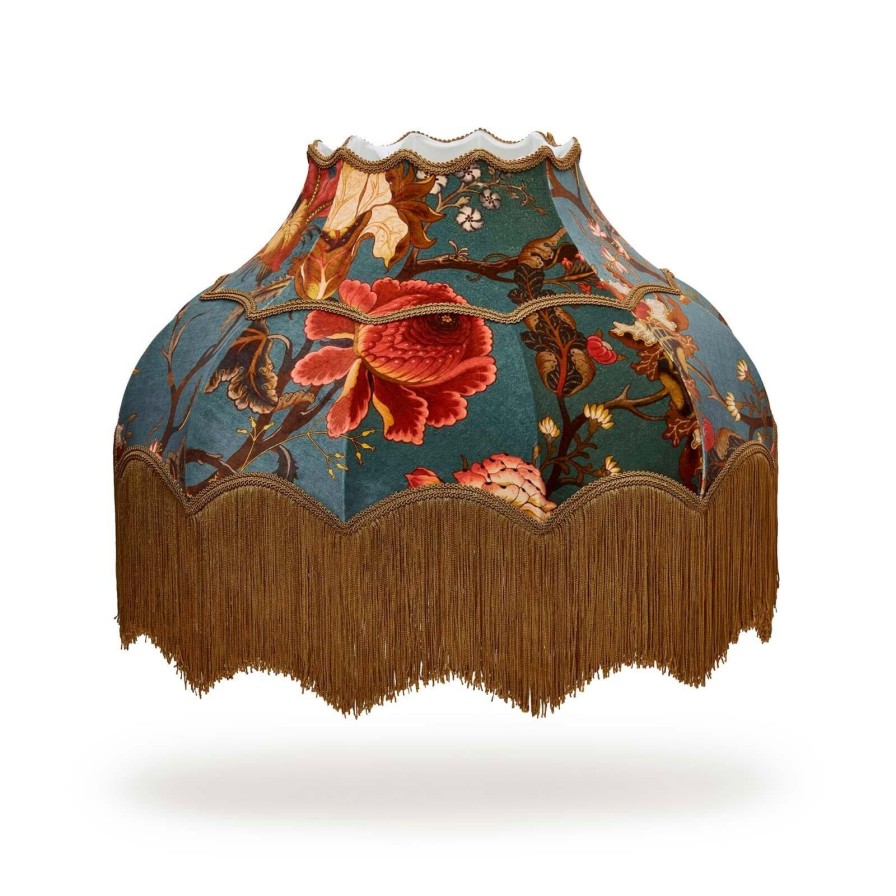 Accessories House of Hackney Lampshades | Artemis Velvet Isabella Lampshade-Petrol
