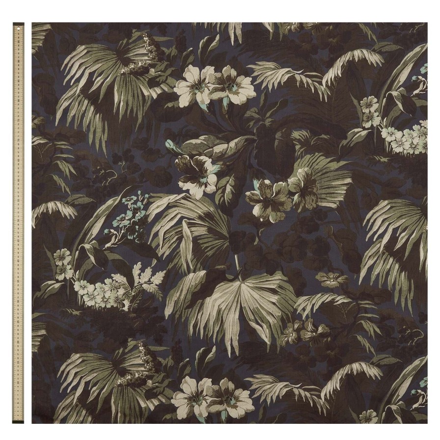 Fabric House of Hackney | Limerence Cotton Linen Curtain-Ink