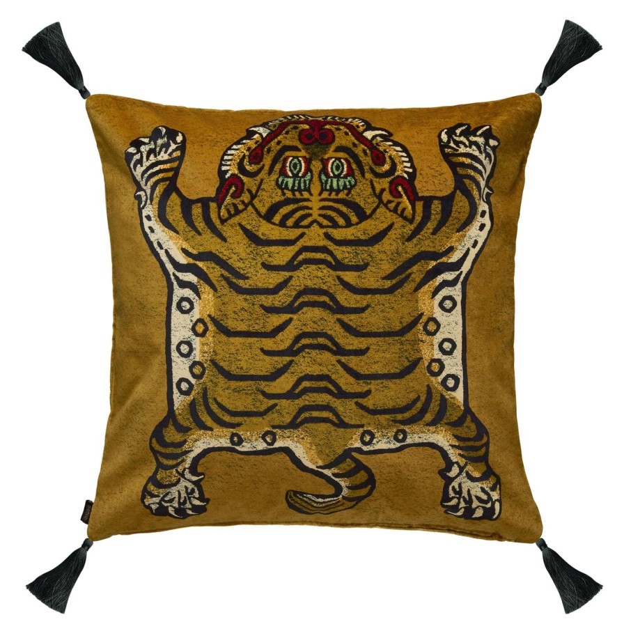Accessories House of Hackney Animal Cushions | Saber Large Tassel Velvet Cushion-Gold