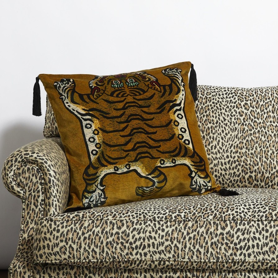 Accessories House of Hackney Animal Cushions | Saber Large Tassel Velvet Cushion-Gold
