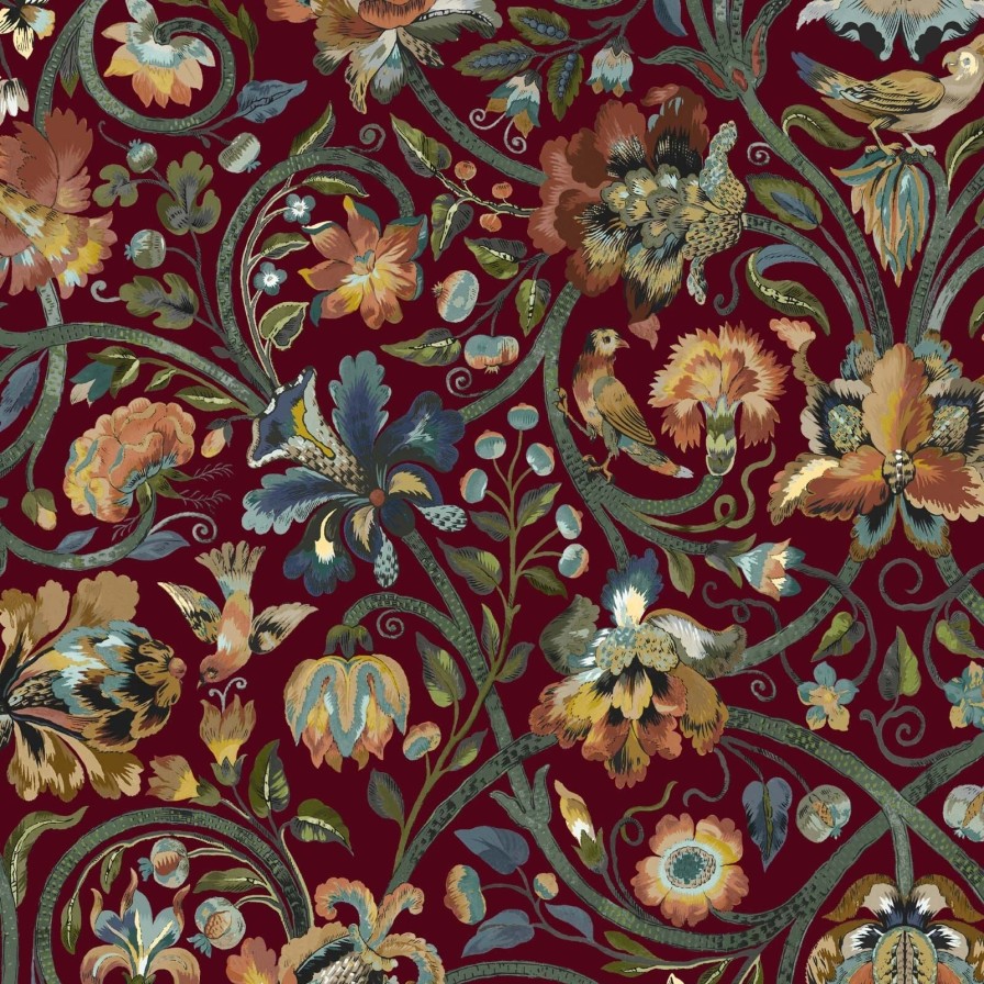 Wallpaper House of Hackney | Gaia Wallpaper-Vermillion