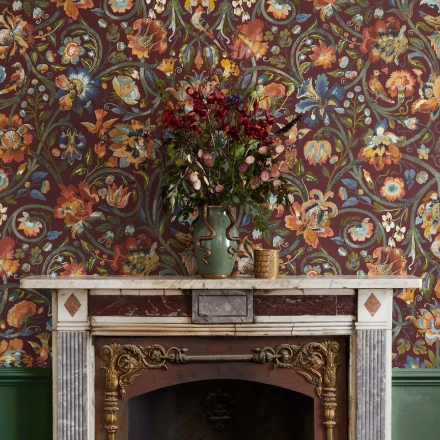 Wallpaper House of Hackney | Gaia Wallpaper-Vermillion
