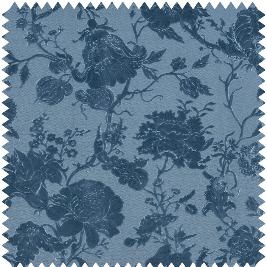 Fabric House of Hackney | Artemis Cut-Velvet Blind-Cerulean