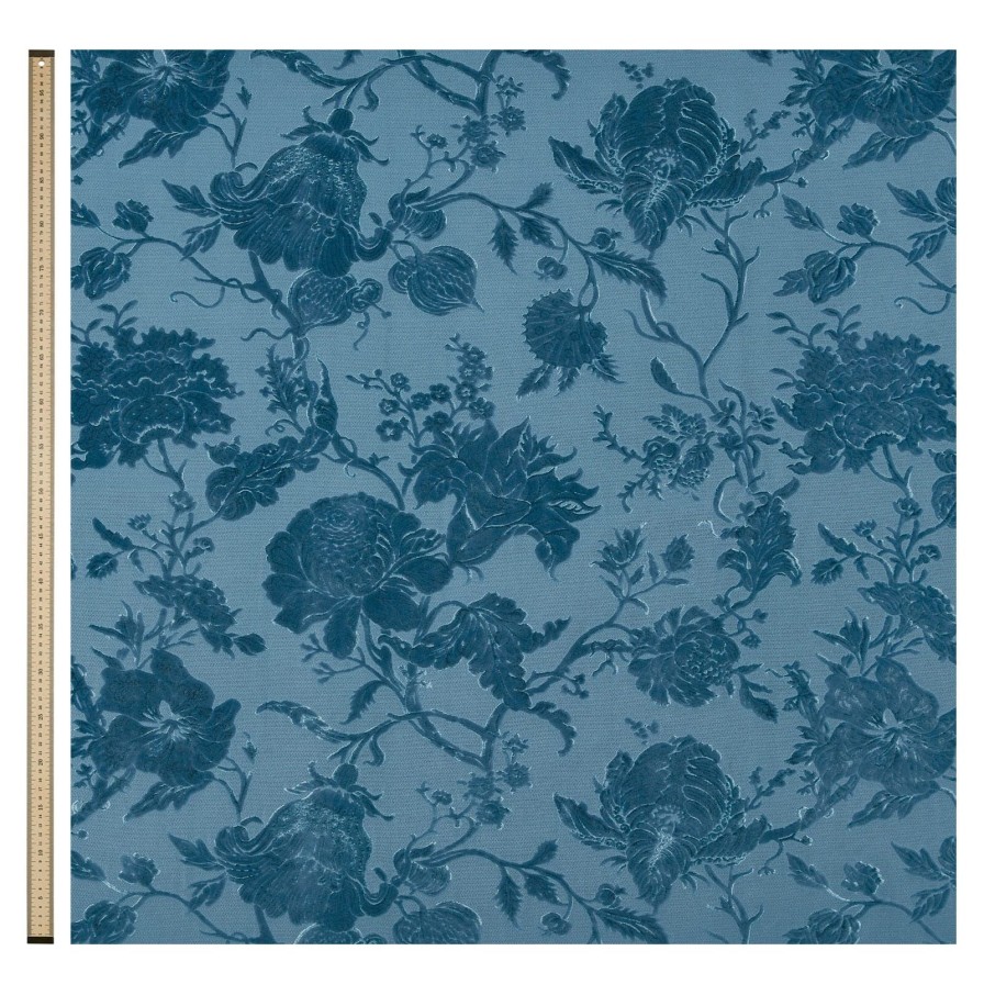 Fabric House of Hackney | Artemis Cut-Velvet Blind-Cerulean