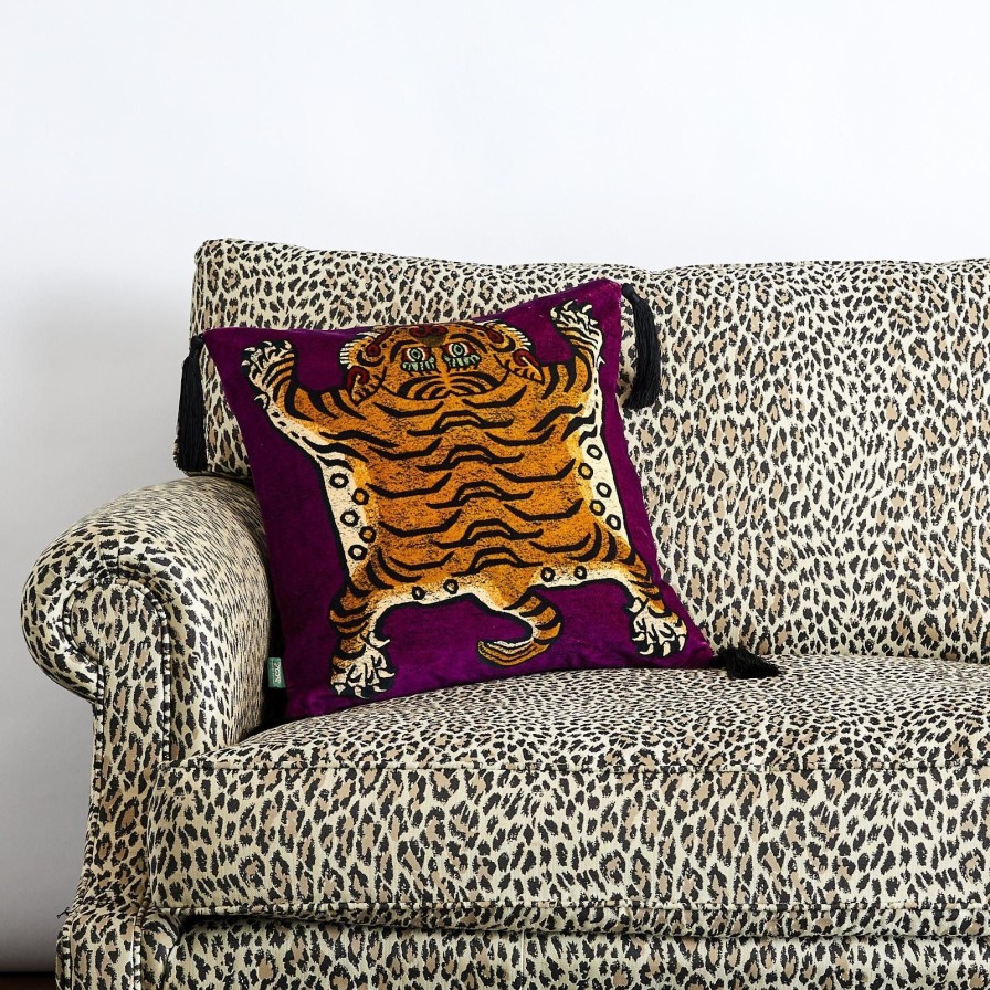 Accessories House of Hackney Animal Cushions | Saber Medium Tassel Velvet Cushion-Almandine