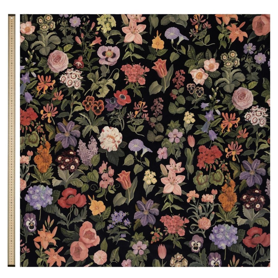 Fabric House of Hackney | Floralia Velvet Blind-Noir
