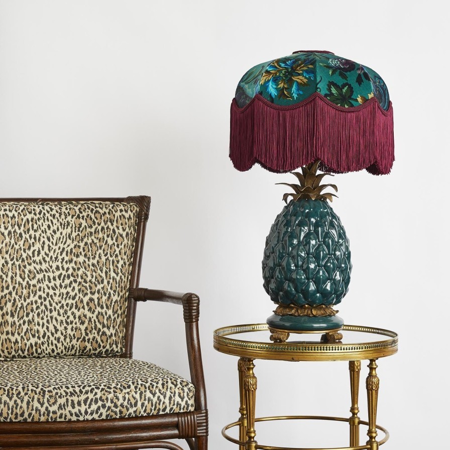 Accessories House of Hackney Lampshades | Florika Velvet Tilia Lampshade-Petrol