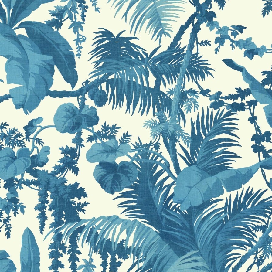 Wallpaper House of Hackney | Pampas Wallpaper-Off White & Cerulean