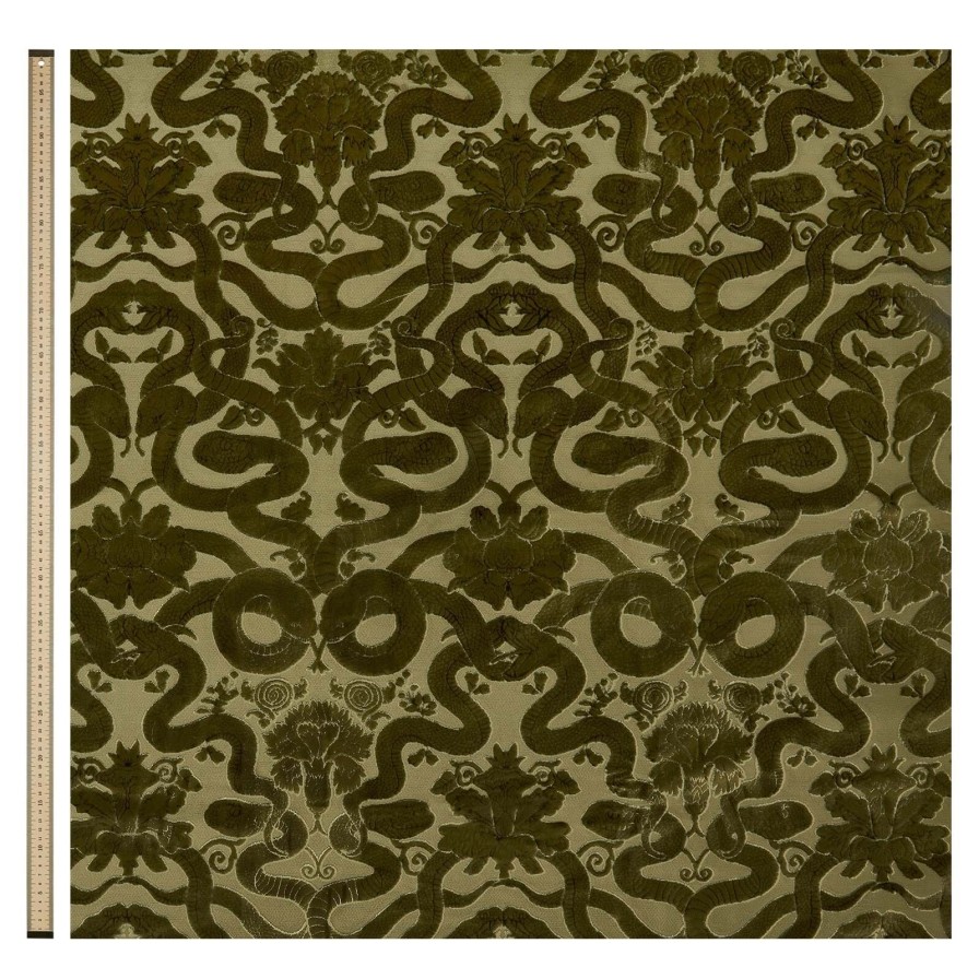 Fabric House of Hackney | Anaconda Velvet Blind-Olive Green