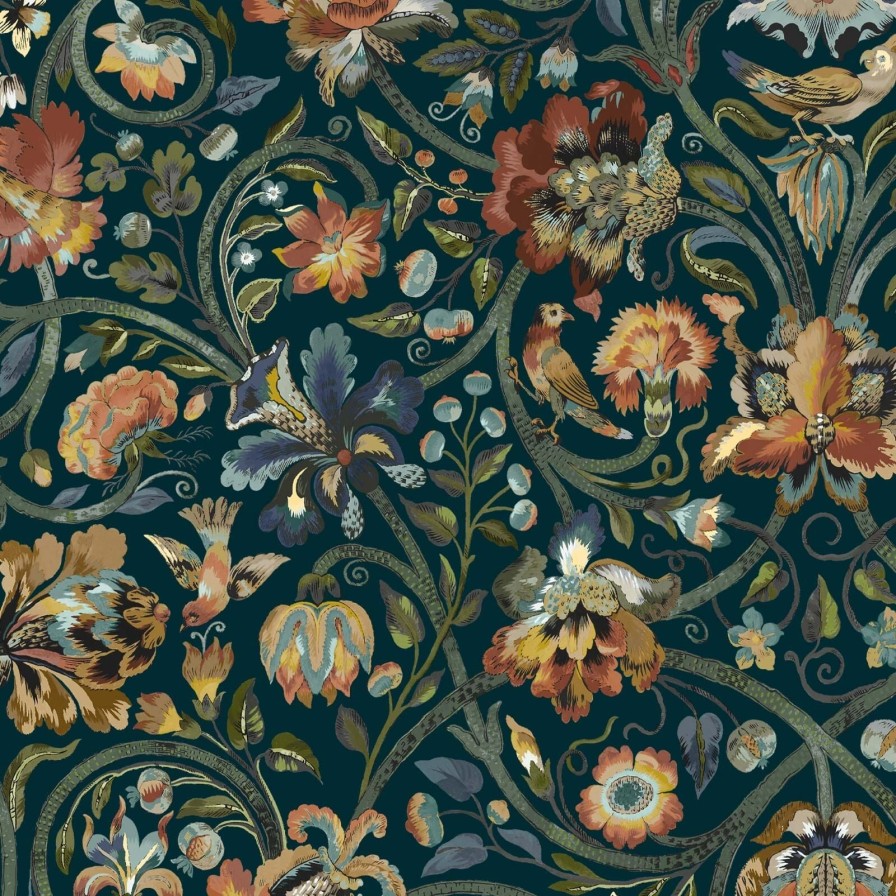 Wallpaper House of Hackney | Gaia Wallpaper-Midnight
